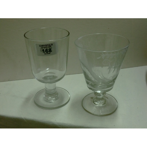 168 - Two 19thC wine glasses