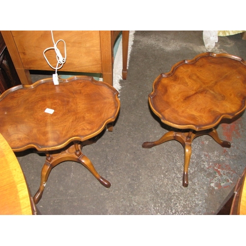 18 - Pair of oval occasional tables with splayed legs NB At Peel Road warehouse READ THE AUCTION INFO