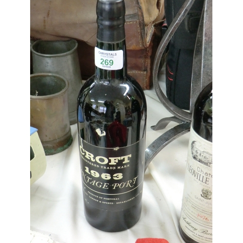 269 - Bottle of Croft vintage 1963 Port