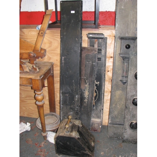 28 - Victorian slate fireplace in sections, slightly smaller then lot 27, together with coal scuttle NB A... 