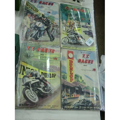 303 - Four TT race programmes 1952, '53, '54 and 1955