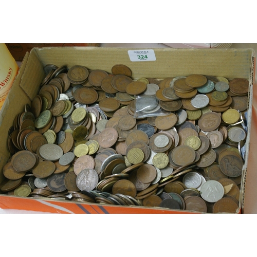 324 - British and other coins including some silver