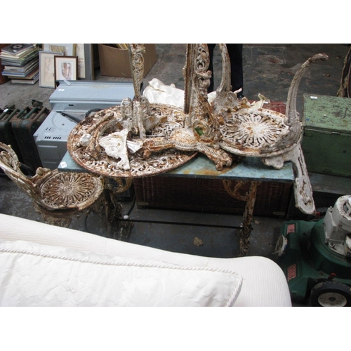 38 - Antique cast iron garden furniture in need of restoration NB At Peel Road warehouse READ THE AUCTION... 