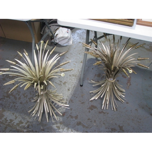 54 - Pair of glass topped sheaths of corn based occasional tables NB At Peel Road warehouse READ THE AUCT... 