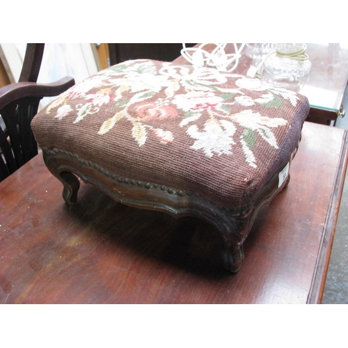 58 - Small needlework footstool NB At Peel Road warehouse READ THE AUCTION INFO