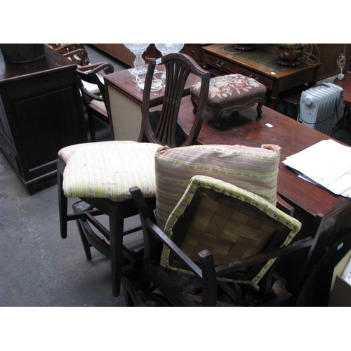 60 - Set of four Georgian shield back mahogany dining chairs NB At Peel Road warehouse READ THE AUCTION I... 