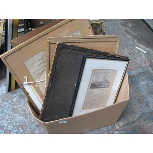 82 - Box of prints pictures, etc. NB At Peel Road warehouse READ THE AUCTION INFO