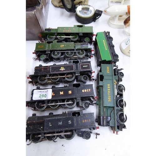 280 - Six OO three rail locomotives