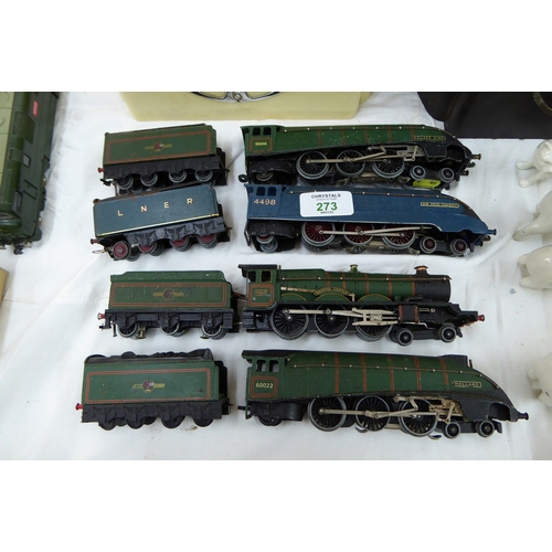 273 - Four OO three rail locomotives with tenders