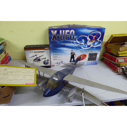 211 - Two radio control aircraft plus a wooden De Havilland Rapide (damage)