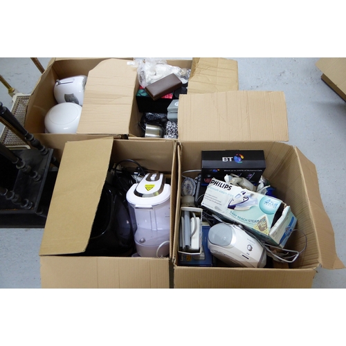 246 - Four boxes of assorted kitchen electricals and accessories