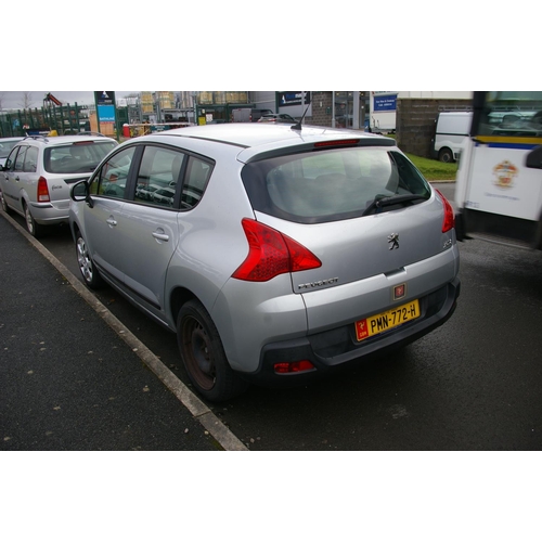 22 - PMN772H
Silver Peugeot 3008 Active HDI 1.6L
First Registered 19.05.2011
Approx 55,862 miles
Manual D... 