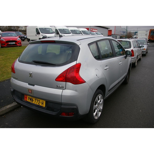 22 - PMN772H
Silver Peugeot 3008 Active HDI 1.6L
First Registered 19.05.2011
Approx 55,862 miles
Manual D... 