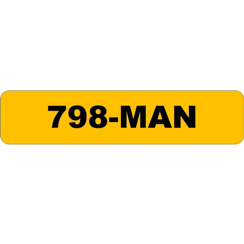 30A - On Cherished Registration Certificate
798-MAN