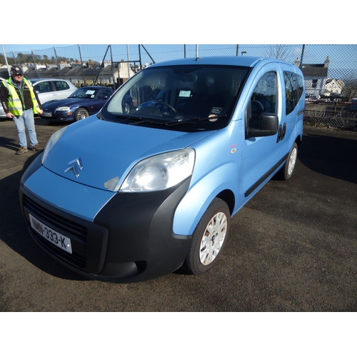 10 - NMN333K
Blue Citroen Nemo Multispace 1.4 
First Registered 31/03/2009
Approx 79,932 miles
Diesel Man... 