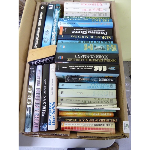 158 - Box of assorted books, military noted