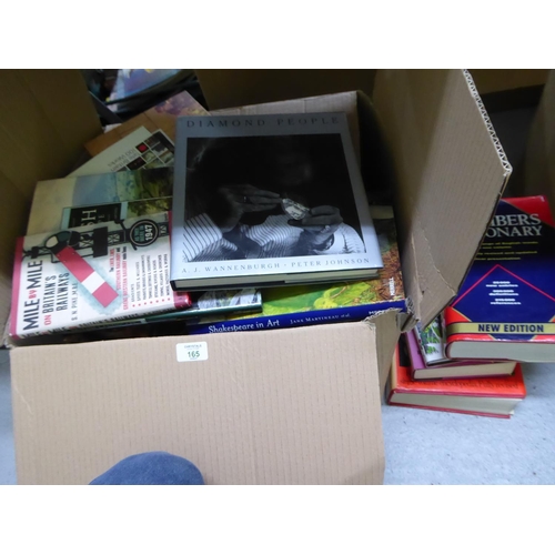 165 - Large box of assorted books on, arts, diamonds, etc.