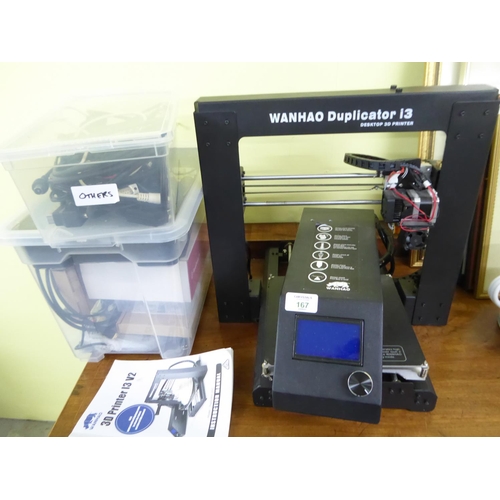 167 - Wan Hao i3 3D printer with accessories