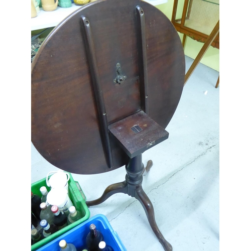 173 - Mahogany Georgian flip top tripod table, 3 ft approx.