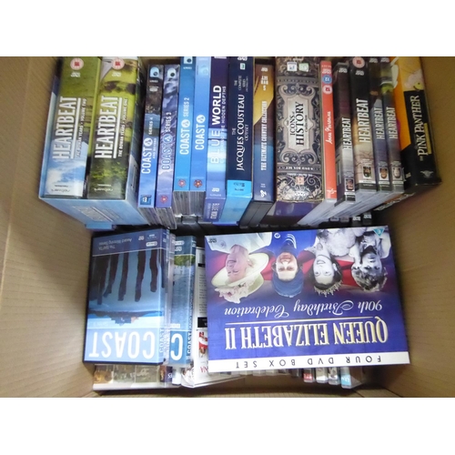 181 - Two boxes of assorted DVDs