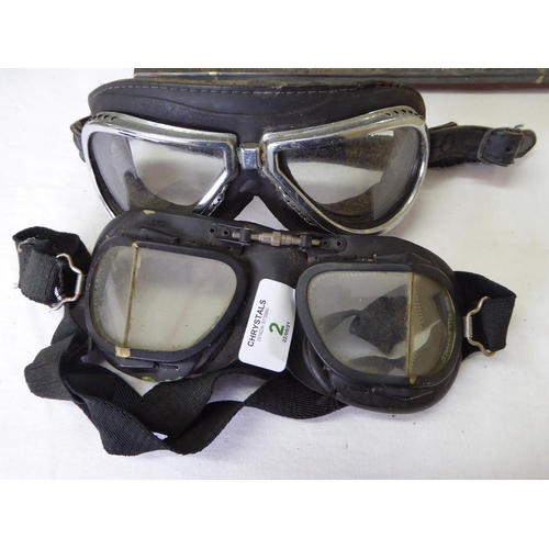 2 - Two pairs of flying goggles, one Mk VIII (modern)