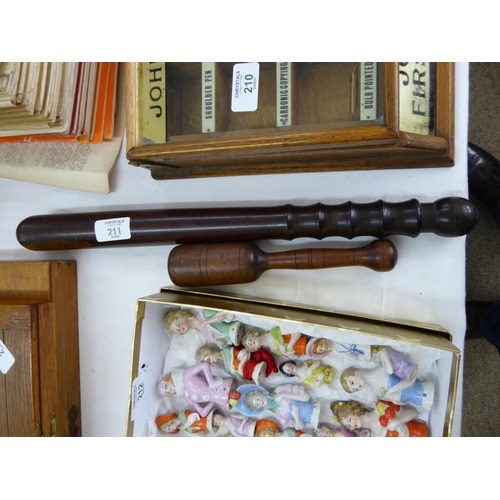 211 - An antique policeman's truncheon and an angler's priest