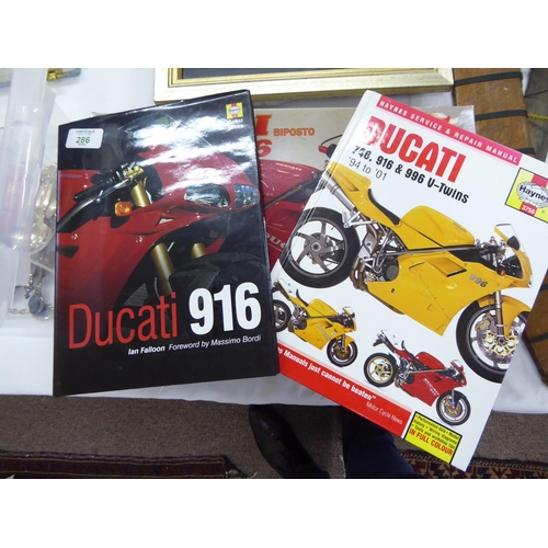 286 - Ducati 916 by Piposto, unmade model together with two books