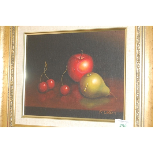 298 - Oil painting, still life fruit