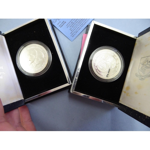 60 - Four proof silver Isle of Man Prince of Wales and Lady Diana marriage crowns (cased with certificate... 