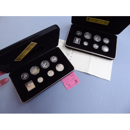 64 - Two Isle of Man sterling silver coin sets 1980 and 1981