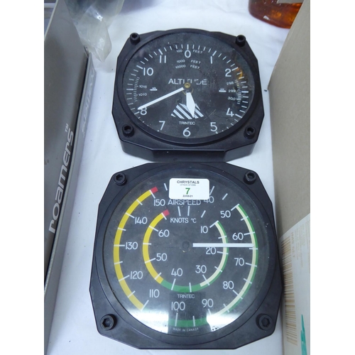 7 - Clocks in the form of aircraft instruments (airspeed / altitude)