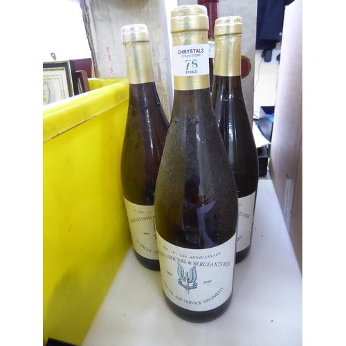 76 - Three bottles of German white wine from 22nd SAS Sergeants' Mess