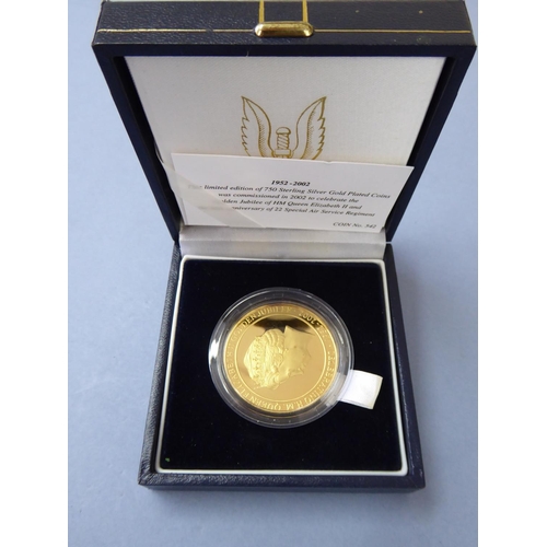 92 - 1952 to 2002 Limited Edition gold on sterling silver coin