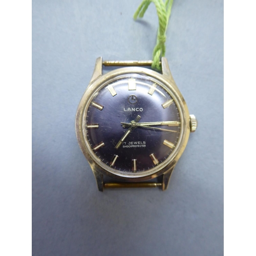 97 - A gent's stainless steel Lanco wind up wrist watch