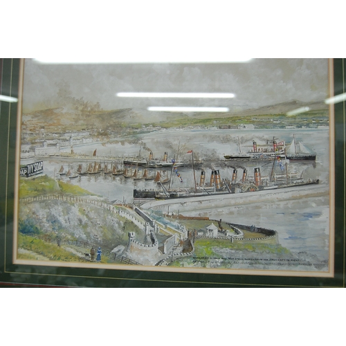 308 - Collection of watercolours and prints by Norman F Howell and E W P Tomlinson - Isle of Man noted