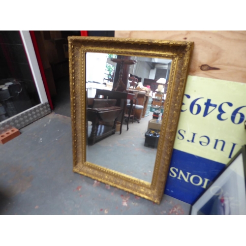 1 - Heavy gilt framed bevel edged glass mirror 44