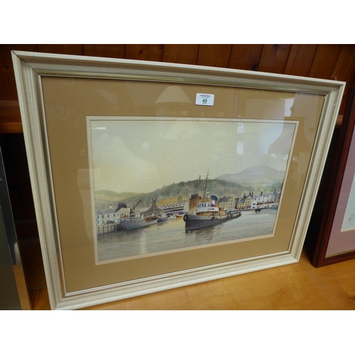 48 - John H Nicholson, Ramsey Harbour, Watercolour, 12