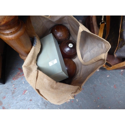 7 - Set of wooden bowls plus cleaning wax NB. This lot is at our Peel Road store. READ THE SALE INFO