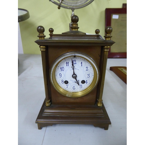 134 - Brass carriage clock dial marked JW Benson