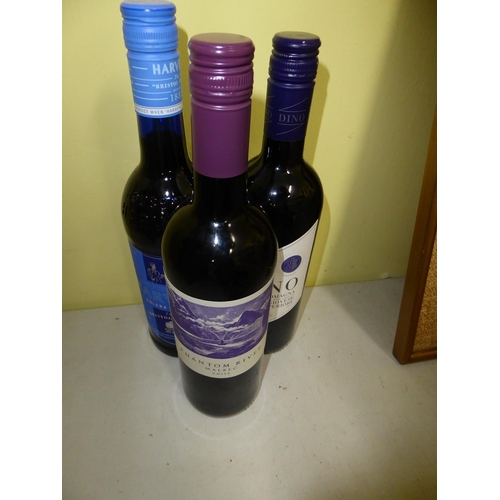145 - Two bottles red wine with one bottle sherry