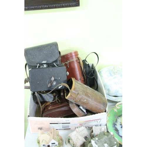 175 - Collection binoculars and cased kodak cine camera
