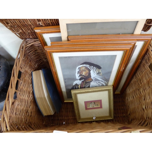 121 - A picnic basket of Lawrence of Arabia, pictures, book etc