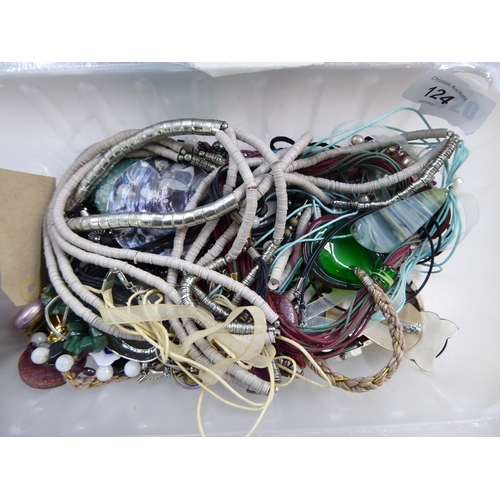 124 - A box of modern costume designer jewellery