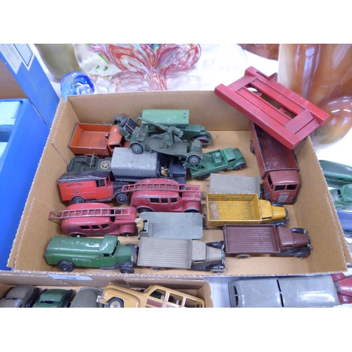 20 - Dinky military vehicles, work vehicles plus a metal ramp