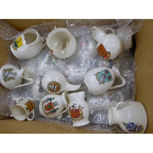 86 - A good box of Goss and Crested ware