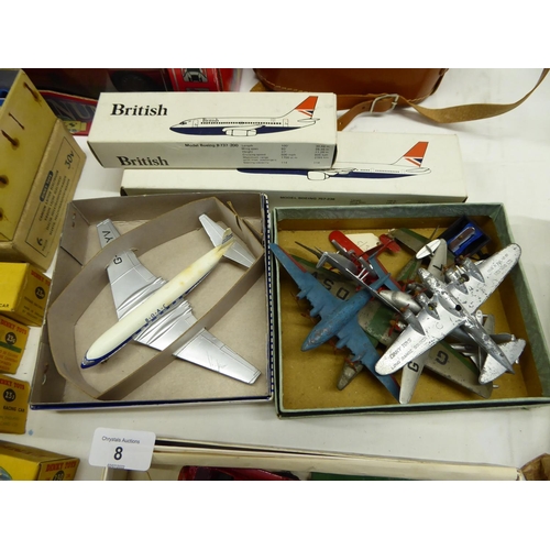 9 - A collection of Dinky aeroplanes (one boxed) plus two boxed British Airways models