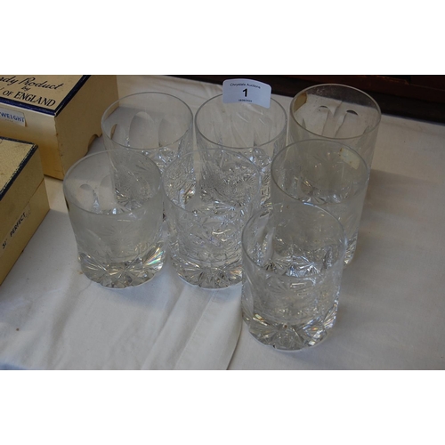 255 - Seven Tudor crystal tumblers