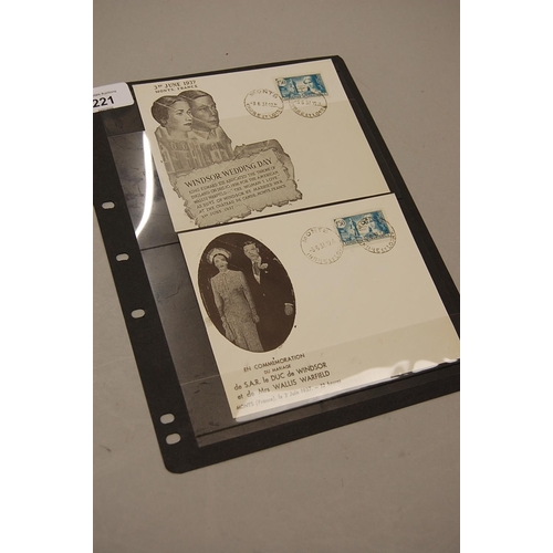 221 - Two FDC's to commemorate wedding Edward VIII to Wallis Warfield