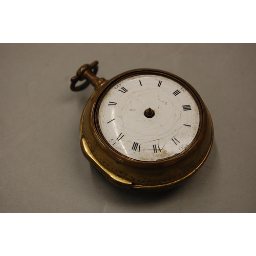 231 - An 18thC pair cased watch made by Joseph Dudds London (in need of repair)