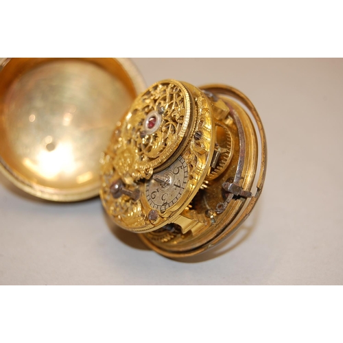 231 - An 18thC pair cased watch made by Joseph Dudds London (in need of repair)